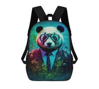 sinyumoney Panda in Suit with Backpack Mochila De Viaje Resistente Al Agua, Bolsa Para Computadora Para Adolescentes, Niñas, Niños, Mujeres Y Hombres 17inch