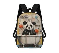sinyumoney Panda in The Bath Animal Mochila Escolar Infantil De 17 Pulgadas, Impresa En 3D, Estilo Casual, Para Niños, Ideal Para Viajes, Como Mochila Escolar O Para Llevar Libros.