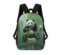 sinyumoney Panda on Toilet Mochila Ligera Informal Para El Día A Día, Mochila Escolar Para El Campus, Actividades Al Aire Libre, Viajes Y Deportes 17inch
