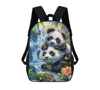 sinyumoney Panda Paradise Nature's Wonderland Mochila Escolar, Bolso De Negocios, Bolso Para Portátil Resistente Para Niñas Y Adolescentes 17inch