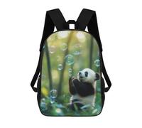 sinyumoney Panda Playing with Bubbles Mochila Escolar De Negocios, Bolso Resistente Para Portátil Para Niñas, Niños Y Adolescentes 17inch