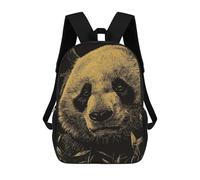sinyumoney Panda Portrait in Gold And Black Mochila De Negocios Resistente Para Portátil Para Hombres, Mujeres Y Adolescentes 17inch