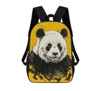 sinyumoney Panda Portrait on Yellow Background Mochilas Escolares Ligeras E Informales Para El Día A Día, Ideales Para La Escuela, El Trabajo O Los Viajes 17inch