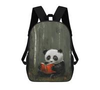 sinyumoney Panda Reading in Forest Mochila Escolar Resistente Al Agua, Mochila Escolar De Negocios Para Niños/niñas/adolescentes 17inch