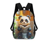 sinyumoney Panda Reading Newspaper on Toilet Mochila, Mochila Infantil, Mochila Escolar Para Estudiantes, Mochila Para Libros, Mochila Escolar Impresa En 3D Para Niños Y Niñas 17inch