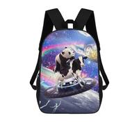 sinyumoney Panda Riding Cow on UFO Mochila Grande Escolar Para Niños, Adolescentes, Niñas, Niños, Mujeres Y Hombres 17inch