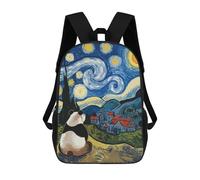 sinyumoney Panda Starry Night Mochila Escolar Mochilas Escolares Para Niñas Y Niños Mochila Con Bolsillo Mochila Escolar De Moda Mochila Infantil 17inch