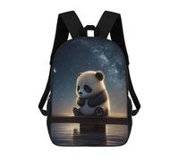 sinyumoney Panda Under The Stars Mochila Escolar Para Niñas Y Niños, Mochilas De Gran Capacidad, Mochilas Ligeras Para Niños Y Estudiantes 17inch