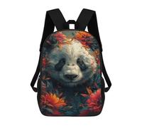 sinyumoney Panda with Flowers Art Print-1 Mochilas De 17 Pulgadas Para Niños, Mochilas Escolares Impresas En 3D Para Estudiantes De Primaria Y Secundaria, Para Niños Y Niñas.