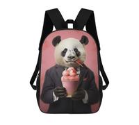 sinyumoney Panda with Ice Cream Mochilas Infantiles Impresas En 3D Para Niños, Mochilas Escolares De Moda, Mochilas De Viaje, Mochilas Escolares Para Niños De Primaria 17inch