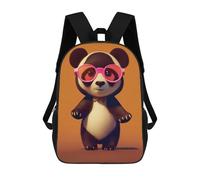 sinyumoney Panda with Pink Glasses Mochila Infantil De Moda Divertida Mochila Escolar Para Niños Y Adolescentes Con Impresión 3D Para Niños 17inch