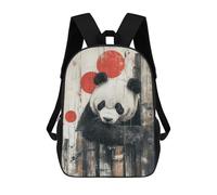sinyumoney Panda with Red Circles Panda Rustic Wall Art Mochila Escolar Para Niños Con Impresión 3D, Mochila Moderna Para Niños Y Niñas, Mochila Informal Para Estudiantes. 17inch