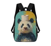 sinyumoney Panda with Toilet Paper on Head Mochila Infantil De 17 Pulgadas, Mochila Escolar Con Estampado 3D De Dibujos Animados Para Niños Y Adolescentes.