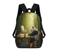 sinyumoney Panda Working in Bamboo Forest Mochila Ligera Informal Para El Día A Día, Ideal Para La Escuela, Viajes, Trabajo Y Uso Diario 17inch