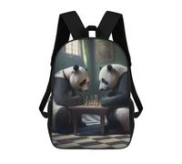 sinyumoney Pandas Playing Chess Mochila Infantil Para Niñas, Mochila Escolar 3D, Mochila Para Niños Pequeños, Mochila Informal De Día, Mochila Escolar De Moda 17inch
