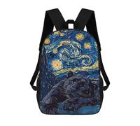 sinyumoney Panther in Starry Night Style Mochila Infantil Escolar Para Niños Con Estampado 3D De Dibujos Animados, Mochila Escolar Para Estudiantes, Mochila Para Portátil Para Niños Y Niñas 17inch