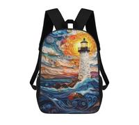 sinyumoney Papercraft Lighthouse Sunset Mochila Escolar Mochilas Escolares Para Niñas Y Niños Mochila Con Bolsillo Mochila Escolar De Moda Para Niños 17inch