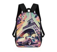 sinyumoney Paris Eiffel Tower 2 Mochila Escolar Infantil Impresa En 3D Para Niños, Mochilas De Viaje, Bolsas Para Libros Para Niños Estudiantes De Primaria 17inch