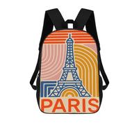 sinyumoney Paris Eiffel Tower Retro Art Mochila Escolar Infantil De 17 Pulgadas Con Estampado 3D De Películas De Anime Para Niños, Mochila De Viaje, Mochila Escolar Infantil