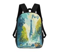 sinyumoney Paris Eiffel Tower Street Scene Mochila De Negocios Resistente Para Portátil Para Hombres, Mujeres Y Adolescentes 17inch