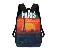 sinyumoney Paris France at Night Mochila Infantil Para Niñas Y Niños, Mochila De Día, Escuela Primaria, Perfecta Para La Vuelta Al Cole O Educación Física, Regalos Y Viajes 17inch