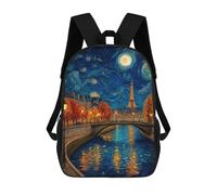 sinyumoney Parisian Night Sky Canvas Mochilas Infantiles Mochila Escolar Impresa En 3D Para Niños Mochilas De Viaje Bolsas Para Libros Para Niños 17inch Mochila Escolar