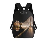 sinyumoney Parisian Pyramid Reflections Mochila Escolar De Moda Para Estudiantes, Adecuada Para Niños Y Niñas, Mochila Informal Para Viajes Al Aire Libre, Esencial Para El Día A Día 17inch