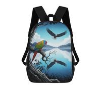 sinyumoney Parrot And Eagles Lake Mochila Escolar Impresa En 3D Para Niños 17inch Mochilas Para Niños Y Niñas, Mochilas Escolares Para Niños, Mochilas De Viaje