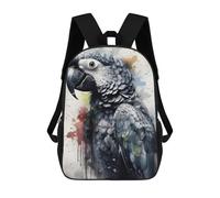 sinyumoney Parrot Beauty Black Ink Mochila Infantil Para Niñas Y Niños, Mochila De Día, Escuela Primaria, Perfecta Para La Vuelta Al Cole O Educación Física, Regalos Y Viajes 17inch