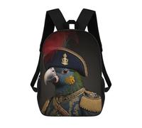 sinyumoney Parrot in Noble Attire Mochila Escolar Para Niñas Y Niños, Mochilas De Gran Capacidad, Mochilas Ligeras Para Niños Y Estudiantes 17inch