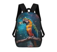 sinyumoney Parrot in Space Cosmic Beauty Mochila Escolar Informal Para El Día A Día, Para La Escuela, El Trabajo Y Los Viajes Para Hombres, Mujeres Y Adolescentes. 17inch