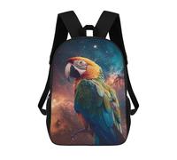 sinyumoney Parrot in Space Mochila Escolar Para La Escuela Secundaria, Preparatoria, Universidad Y Viajes Para Niños/niñas/adolescentes 17inch