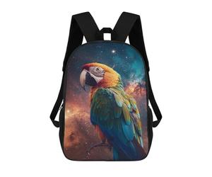 sinyumoney Parrot in Space Mochila Escolar Para La Escuela Secundaria, Preparatoria, Universidad Y Viajes Para Niños/niñas/adolescentes 17inch
