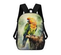 sinyumoney Parrot Watercolor Mochila Grande Escolar Para Niños - Perfecta Para Viajes, Trabajo Y Uso Diario 17inch