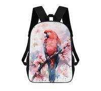 sinyumoney Parrot Watercolor Mochilas Impresas En 3D Para Niños 17inch Mochilas De Moda Informales Para El Día A Día, Bolsas De Viaje, Mochilas Informales Para Exteriores Para Niños Y Niñas