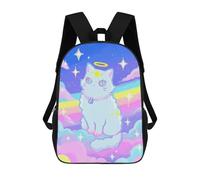 sinyumoney Pastel Angel Cat in The Sky Mochilas Para Niños Mochila Escolar Mochila Escolar Impresa En 3D Para Niños Estudiantes De Primaria Y Secundaria 17inch