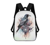 sinyumoney Pastel Goth Crow Painting Mochilas De Moda Impresas En 3D 17inch Mochila Escolar Informal Para Niños De Primaria Y Secundaria