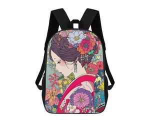 sinyumoney Pastel Kimono Girl Japan Mochila Escolar Impresa En 3D Para Niños Y Niñas, Mochila Para Portátil Para Niños/estudiantes/adultos 17inch