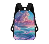 sinyumoney Pastel Ocean Waves Mochila Escolar Ligera Mochila Escolar De Día Mochila Para Libros Para La Universidad Para Acampar Aventuras Al Aire Libre Y Viajes Diarios 17inch