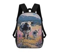 sinyumoney Pastoral Cow Scene Mochilas Impresas En 3D Para Niños 17inch Mochilas De Moda Informales Para El Día A Día, Bolsas De Viaje, Mochilas Informales Para Exteriores Para Niños Y Niñas