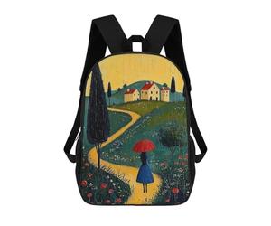 sinyumoney Path to Home - Naïf Whimsical Journey Art Mochilas Para Niños Mochila Escolar Mochila Escolar Impresa En 3D Para Niños Estudiantes De Primaria Y Secundaria 17inch