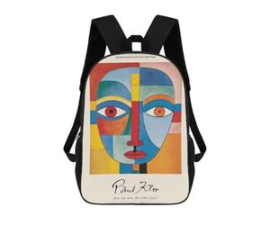 sinyumoney Paul Klee Colorful Face Mochilas Escolares Ligeras Para Aeropuerto, Estudiantes Universitarios, Mochila Para Acampar, Aventuras Al Aire Libre Y Viajes Diarios 17inch