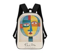 sinyumoney Paul Klee Face Mochila Escolar Infantil Impresa En 3D 17inch Mochilas De Moda Para Niños De Primaria Y Secundaria