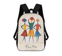 sinyumoney Paul Klee Family 17inch Mochila Escolar Impresa En 3D Para Niños, Mochila Escolar Informal De Moda, Mochilas De Viaje Para Niños Y Estudiantes.