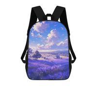 sinyumoney Peaceful Lavender Field Sunset Mochila Escolar Infantil De 17 Pulgadas Con Estampado 3D De Películas De Anime Para Niños, Mochila De Viaje, Mochila Escolar Infantil