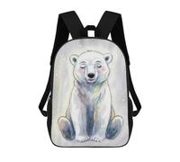 sinyumoney Peaceful Polar Bear Mochila Escolar Mochilas Escolares Para Niñas Y Niños Mochila Con Bolsillo Mochila Escolar De Moda Mochila Infantil 17inch