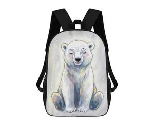 sinyumoney Peaceful Polar Bear Mochila Escolar Resistente Al Agua, Mochila Escolar De Negocios Para Niños/niñas/adolescentes 17inch