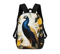 sinyumoney Peacock And Yellow Flowers Illustration Mochilas Infantiles Mochila Escolar Mochila Impresa En 3D Para Niños Mochilas De Viaje Bolsas Para Libros Mochila Escolar Para Niños 17inch