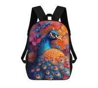 sinyumoney Peacock in Bloom 17inch Mochilas Escolares Impresas En 3D, Mochilas Escolares De Moda Para Niños De Primaria Y Secundaria
