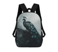 sinyumoney Peacock in Fog Mochilas Para Niños Mochila Escolar Mochila Escolar Impresa En 3D Para Niños Estudiantes De Primaria Y Secundaria 17inch